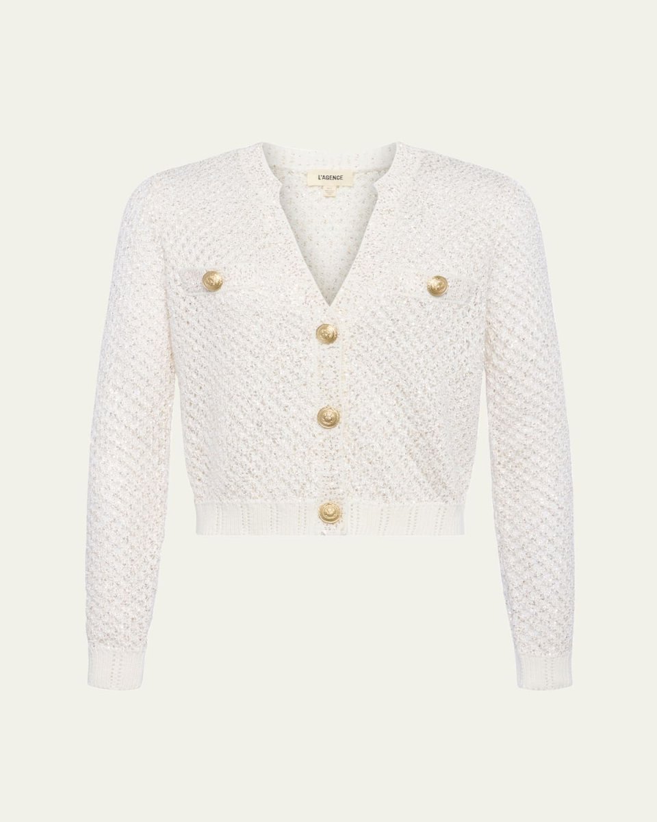 Blanca Sequined Cropped Cardigan